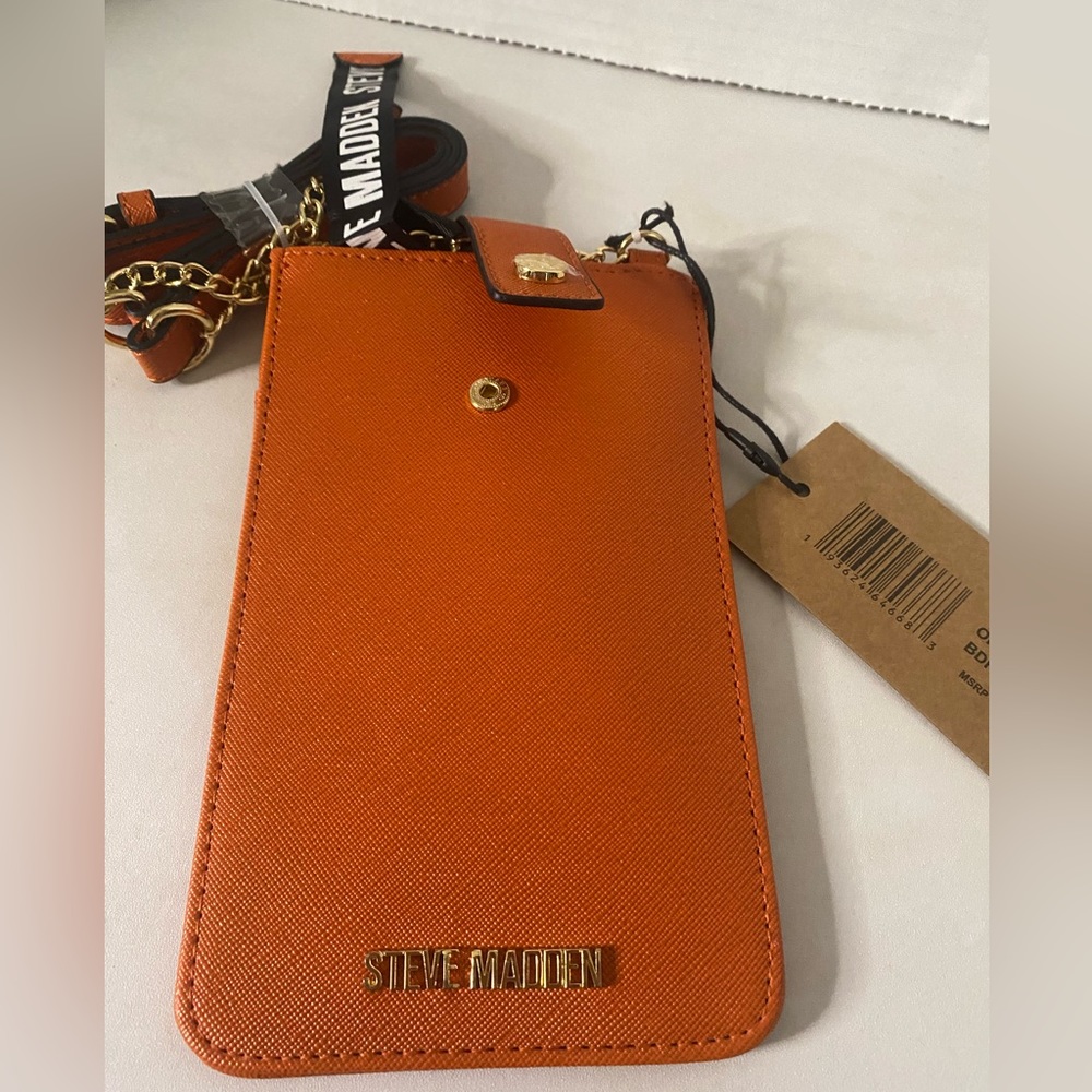 NWT. Orange Steve Madden Cell phone Holder